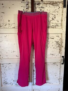 Med Couture Bright Pink Cargo Scrub Pants